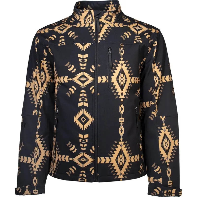 Hooey Men's Black And Tan Aztec Softshell Jacket 1