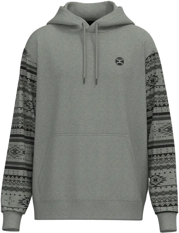 Hooey Men's Grey And Aztec Legendary Polar Fleece Hoodie 1