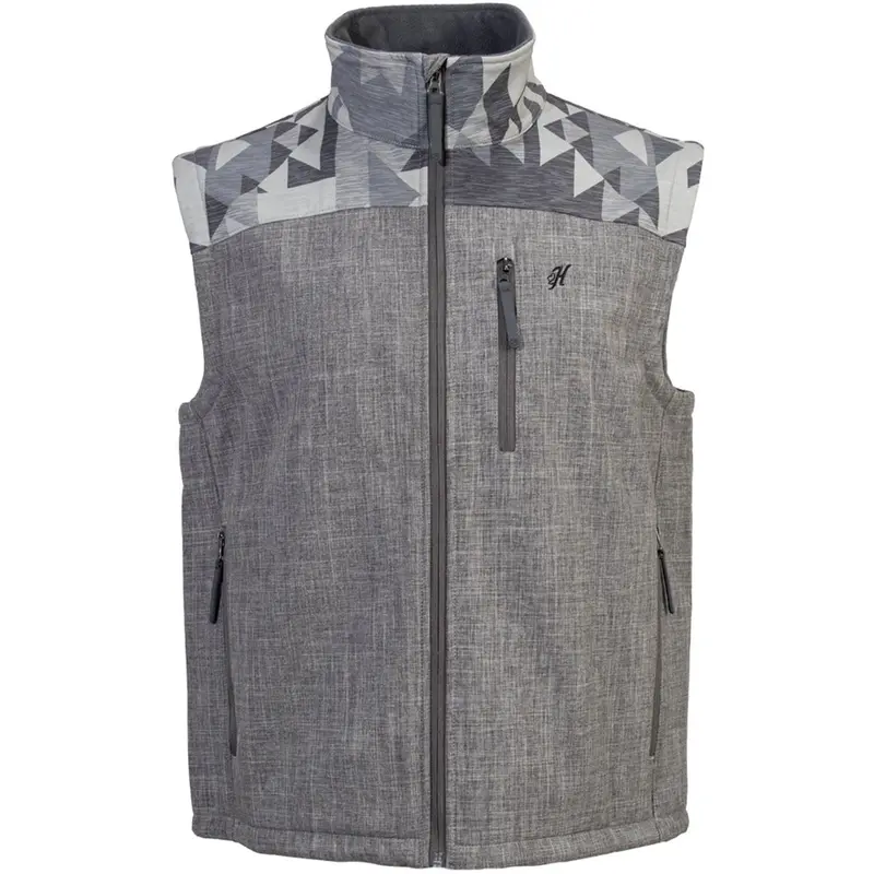 Hooey Men's Grey And Aztec Softshell Vest 1