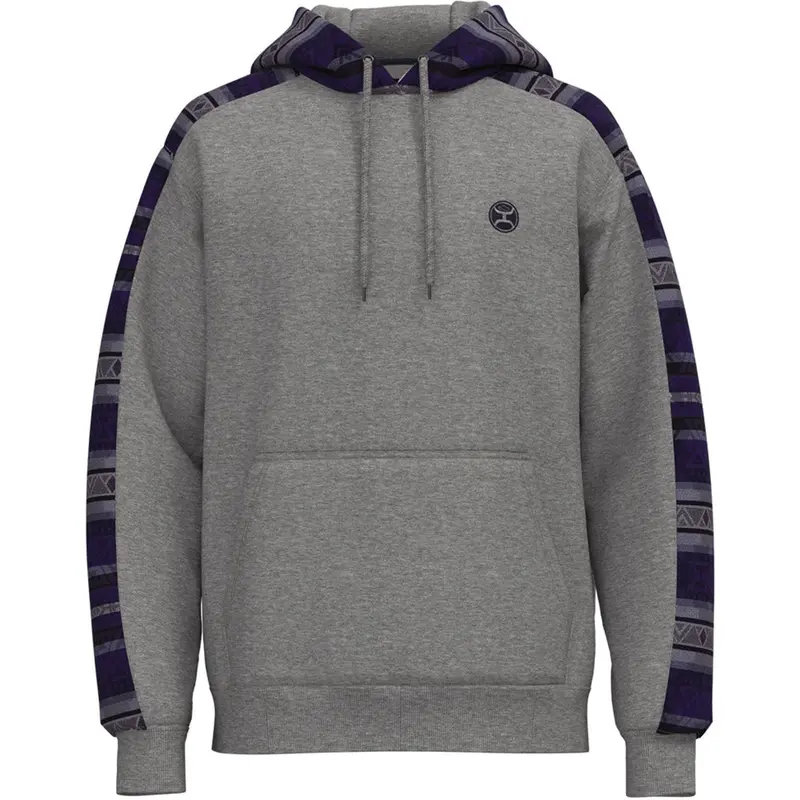 Hooey Men's Grey And Navy Aztec Canyon Hoodie 1