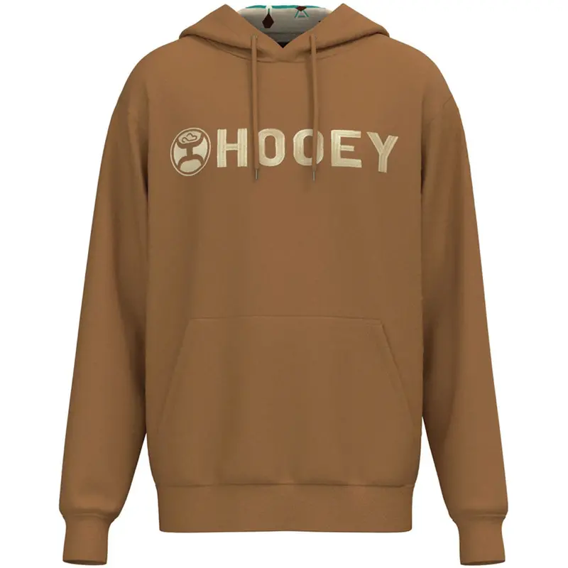 Hooey Men's Tan And Cream Lock Up Logo Hoodie 1