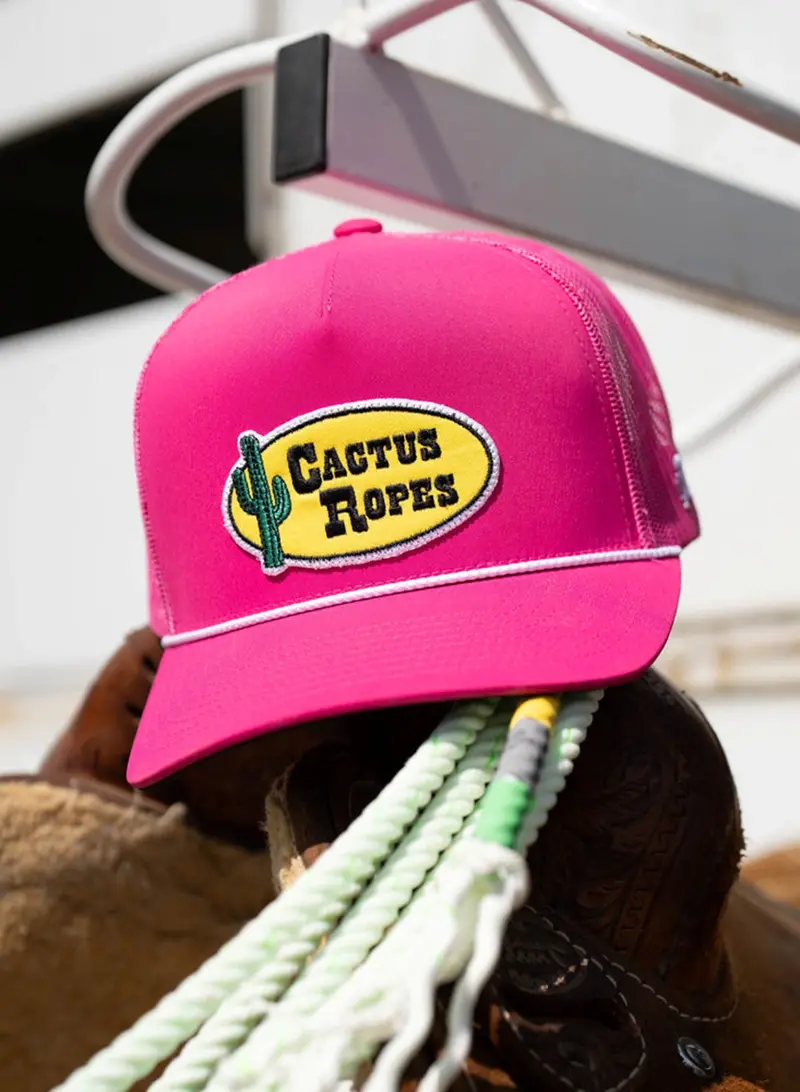 Hooey Pink Cactus Ropes Hat With Oval Patch 1