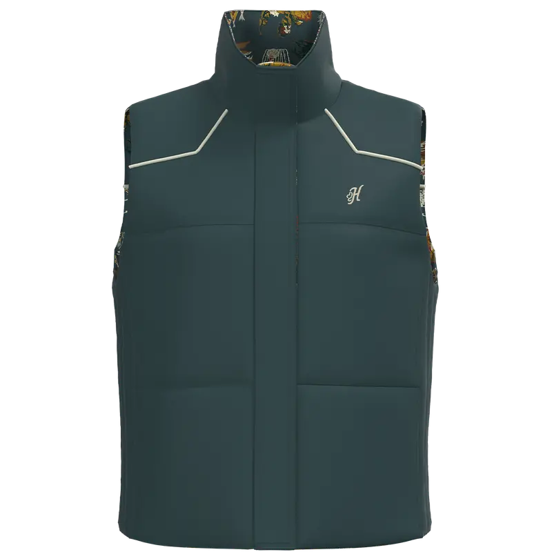 Hooey Women's Navy And Comanche Pattern Briar Reversible Puffer Vest 1