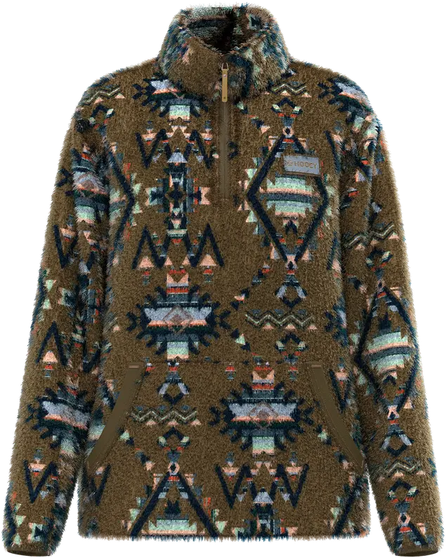 Hooey Women's Shitake Aztec Telluride Fleece Pullover 1