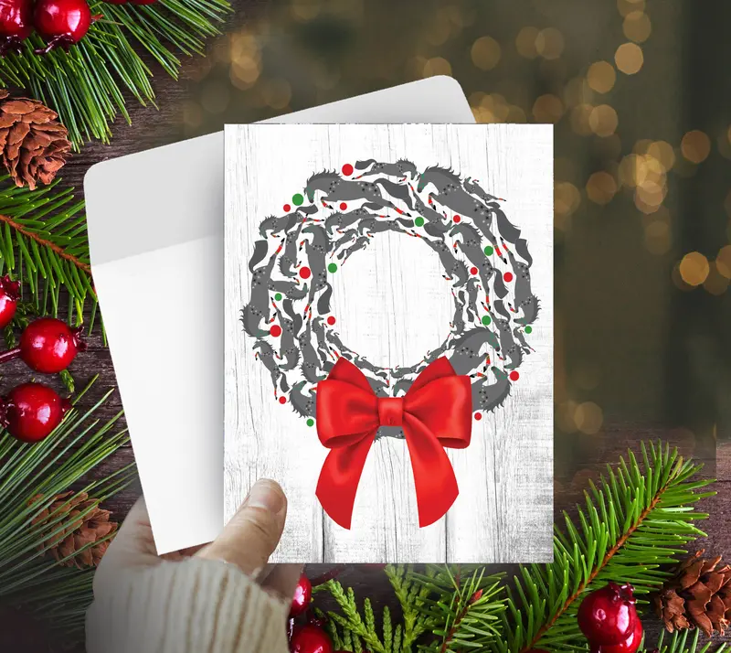 Horse Hollow Press - Horse Christmas Card / Wreath Jump / Holiday Greeting Card 1