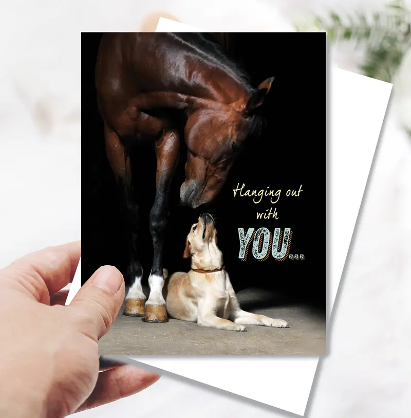Horse Hollow Press - Horse Dog Thinking Of You Card: Hanging Out With You! 1