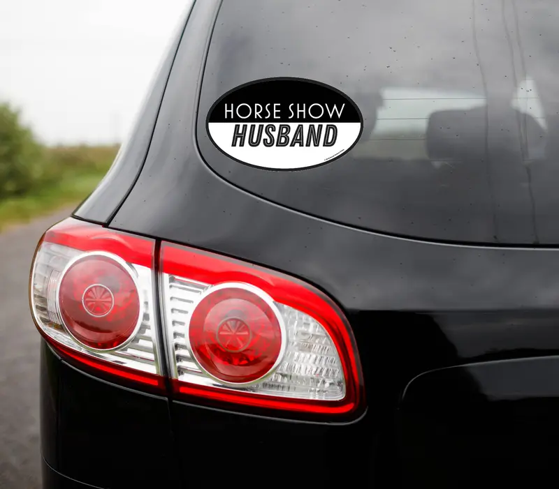Horse Hollow Press | Pretty Snarky Equestrian Cards|Stickers - Oval Equestrian Horse Sticker / Show Husband / Waterproof 1