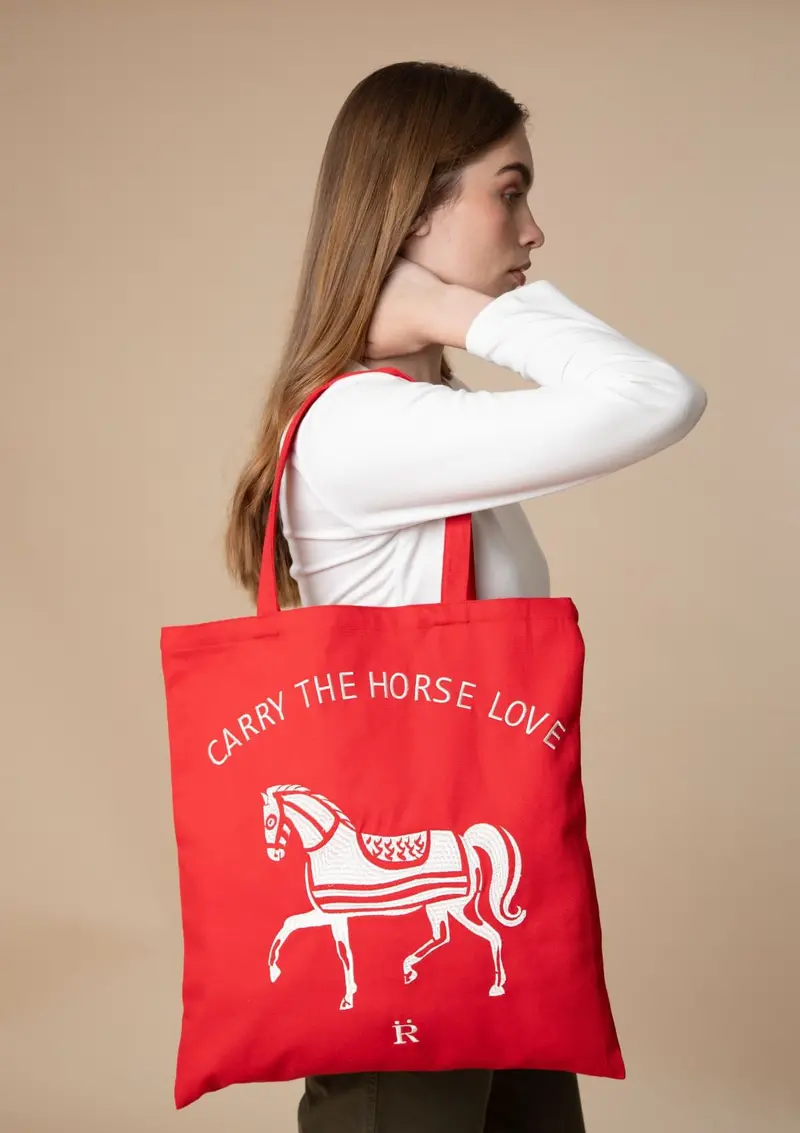 Horse Love Cotton Tote |  Carry The Love Horse 1