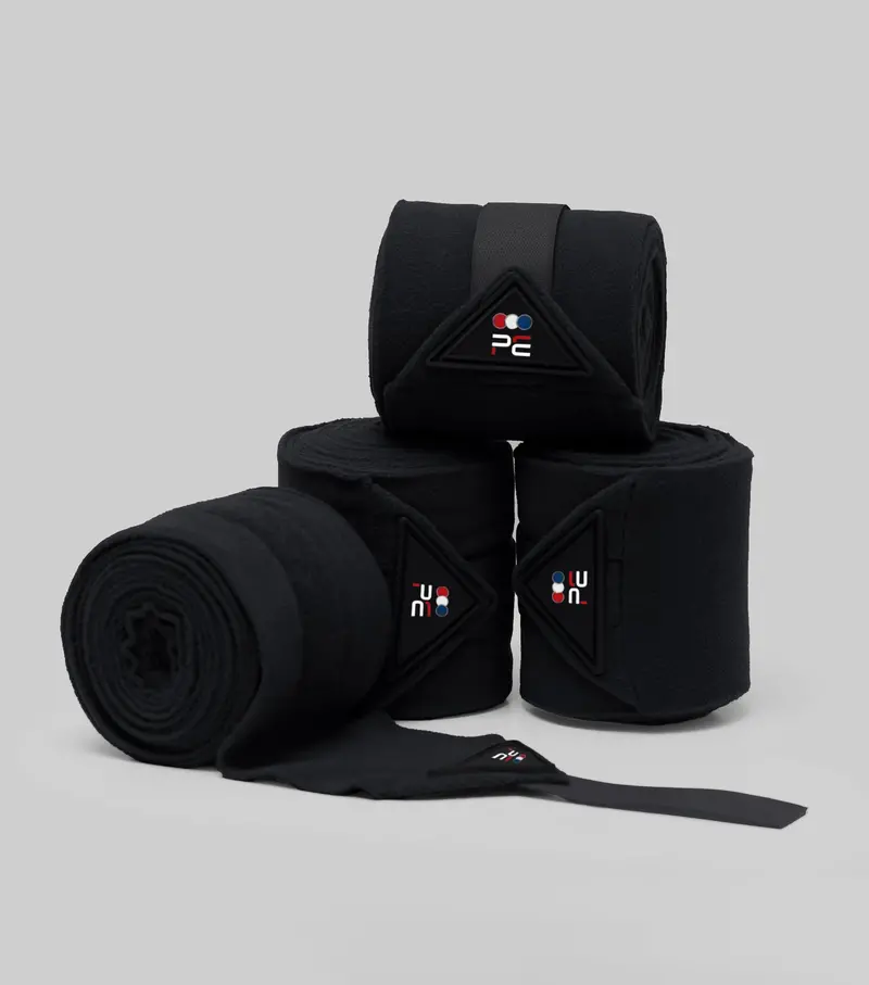 Horse Polo Fleece Bandages Black 1