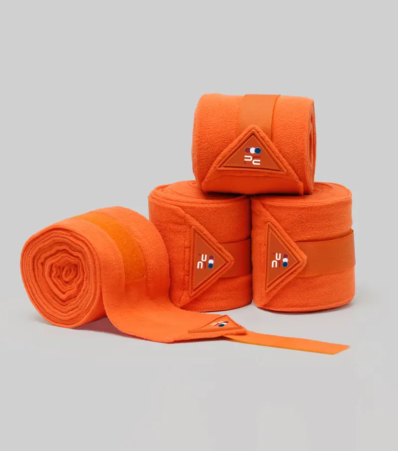 Horse Polo Fleece Bandages Orange 1
