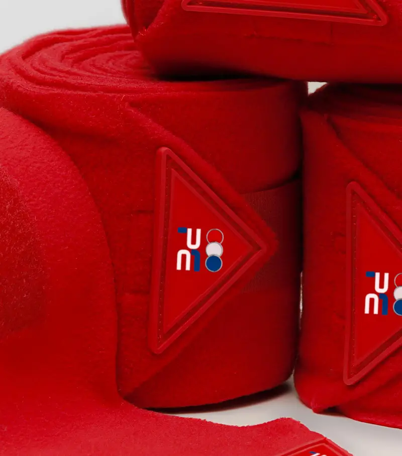 Horse Polo Fleece Bandages Red 2