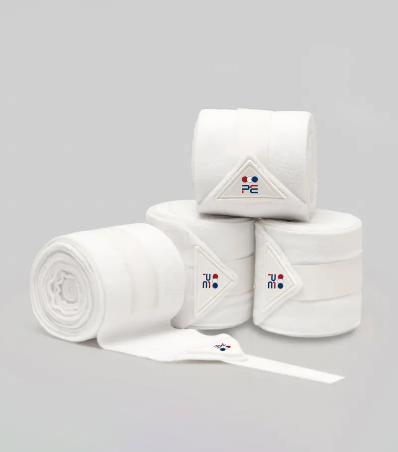 Horse Polo Fleece Bandages White 1