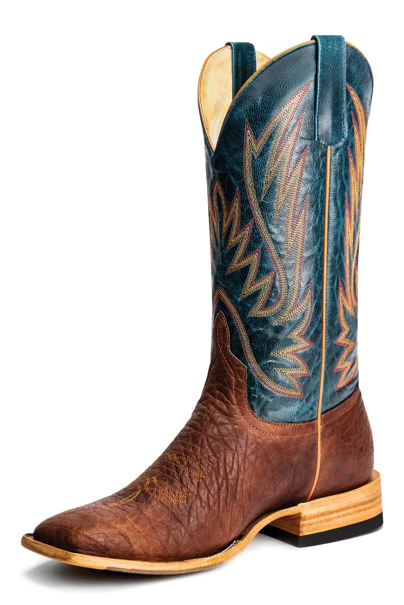 Horse Power Men's Navy Shrunken Cowboy Comanche Boot 1