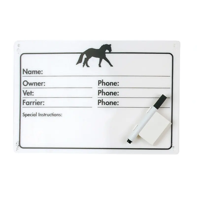 Horse Stall Plaque With Dry Erase Pen 1