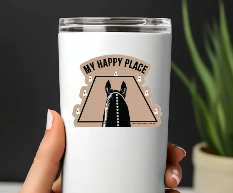 Horse Sticker Waterproof 3" | Dressage My Happy Place 1