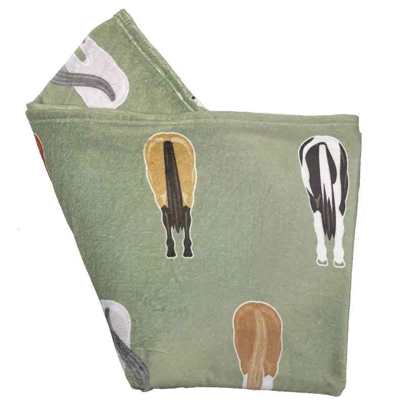 Horse Tails Plush Throw Blanket 1