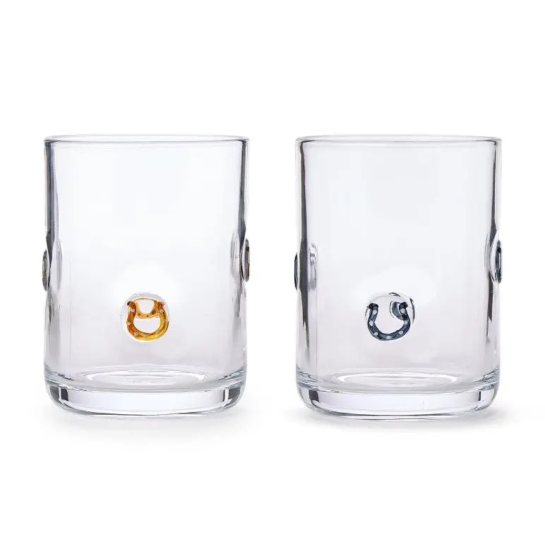 Horseshoe Double Old Fashion Hand-Painted Glass 1