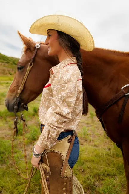 Howdy Hanny Women's Cowboy Feather Snap Shirt 3