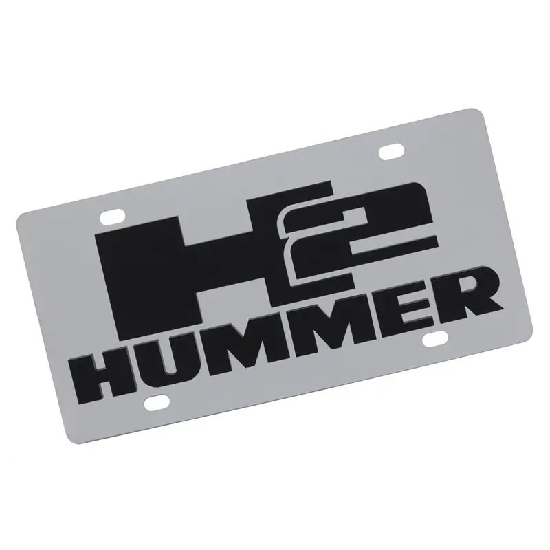 Hummer H2 Dual Logo License Plate (Chrome) 1