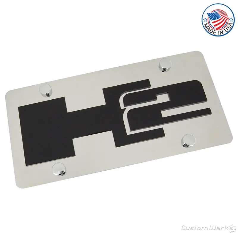 Hummer H2 Logo License Plate (Chrome) 1
