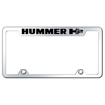 Hummer H2 Logo Stainless Steel Truck Cut-Out License Plate Frame (Chrome) 1