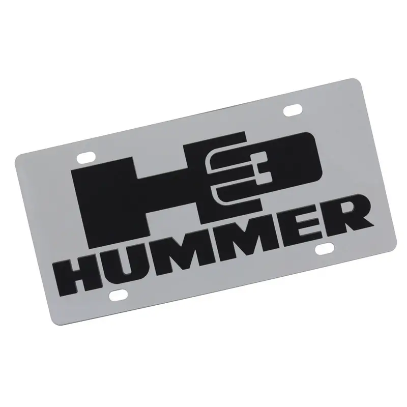 Hummer H3 Dual Logo License Plate (Chrome) 1