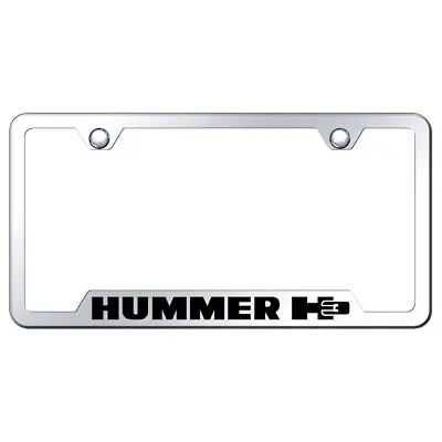 Hummer H3 Laser Etched Logo Cut-Out License Plate Frame (Chrome) 1