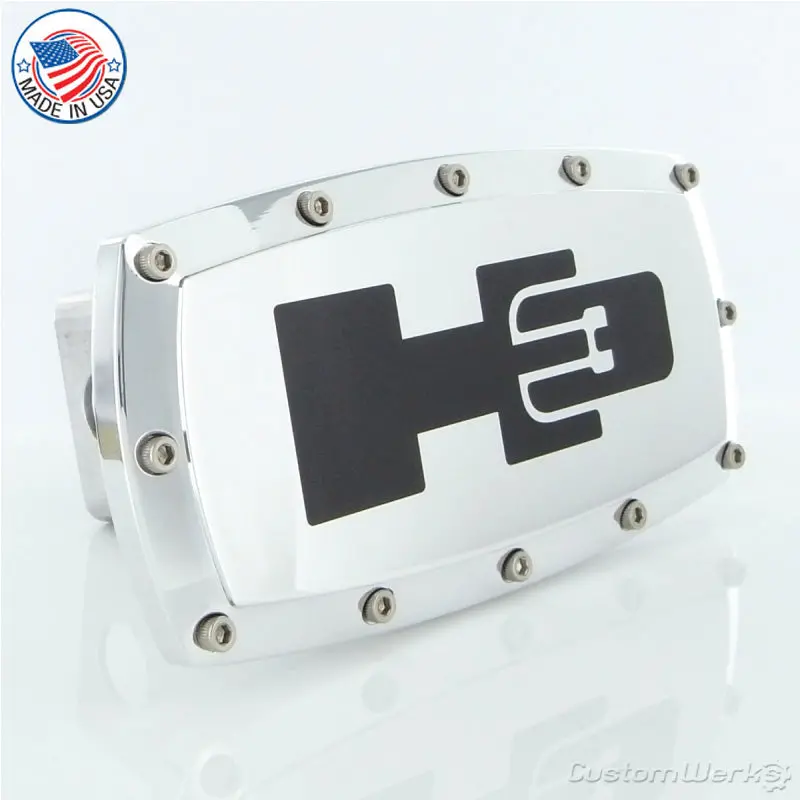 Hummer H3 Logo Billet Tow Hitch Cover (Chrome) 1