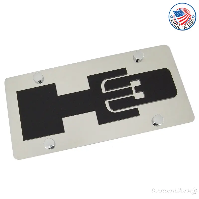 Hummer H3 Logo License Plate (Chrome) 1