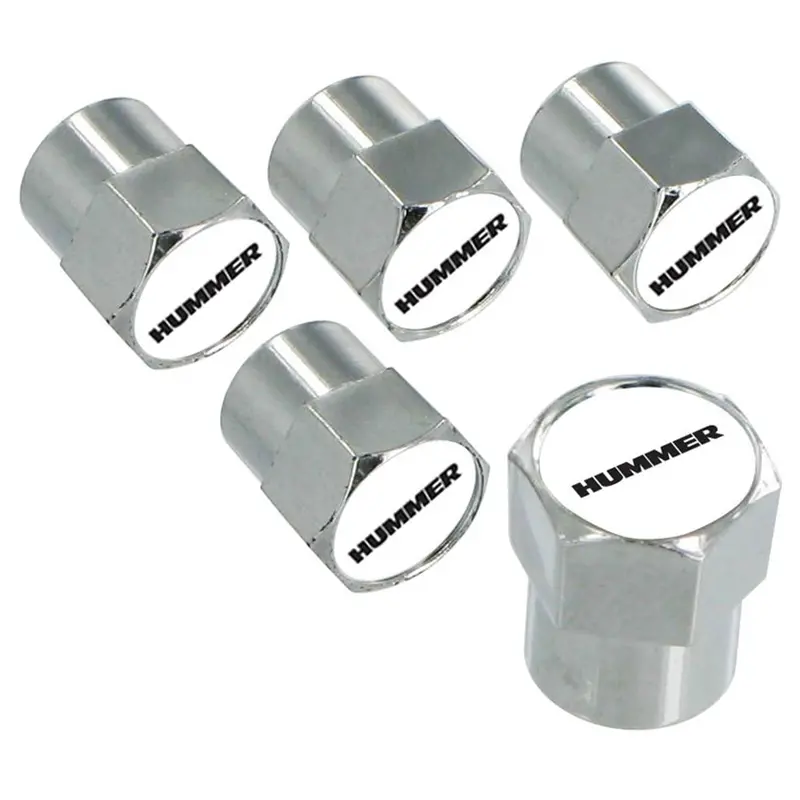 Hummer Logo Tire Stem Valve Caps Set (Chrome) 1