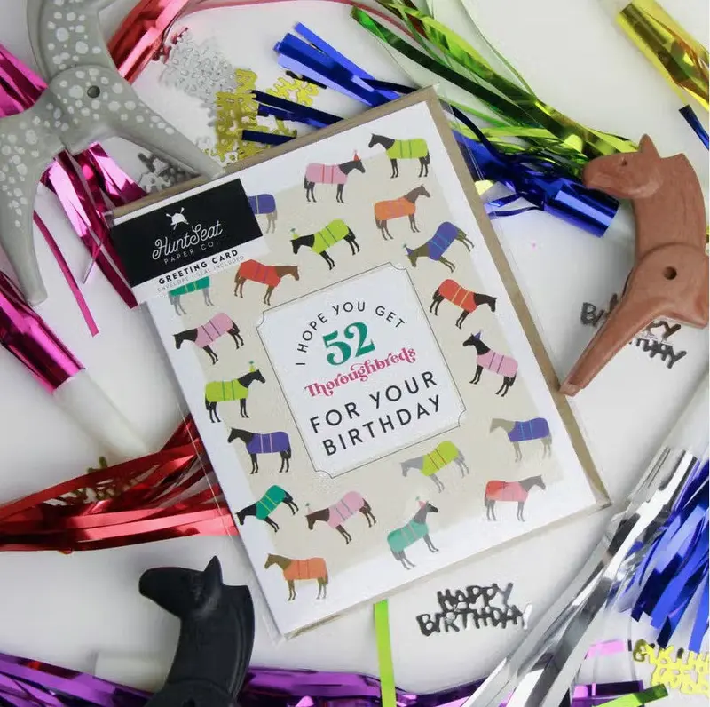 Hunt Seat Paper Co 52 Thoroughbreds Birthday Card 1