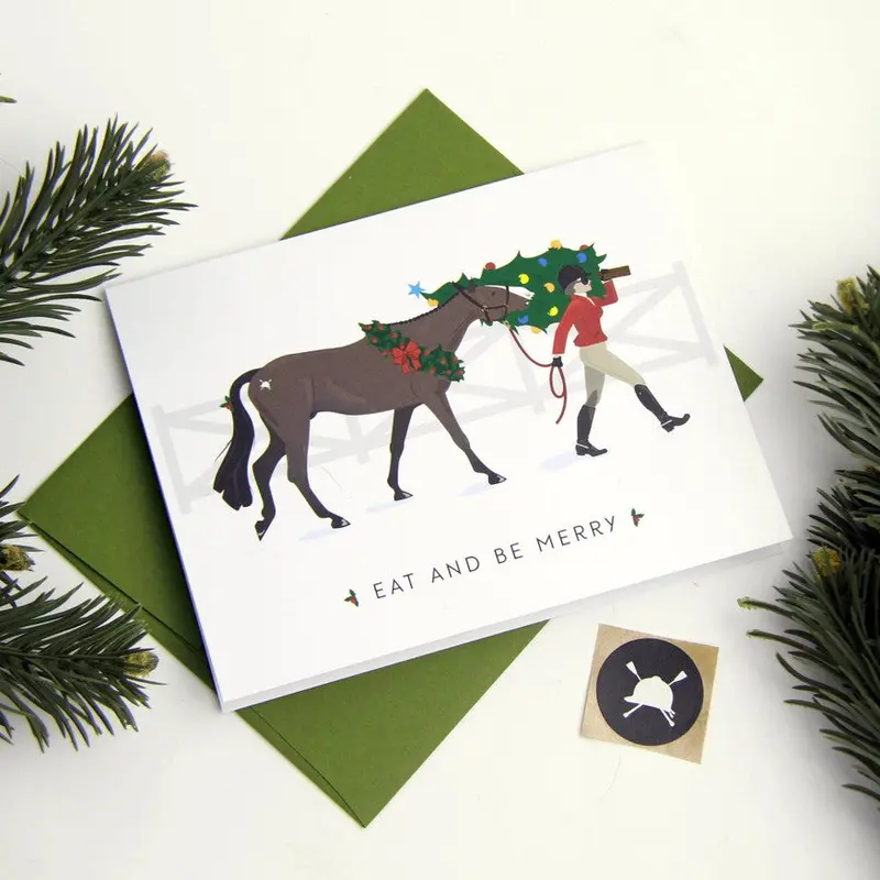 Hunt Seat Paper Co Eat + Be Merry Christmas Card 1