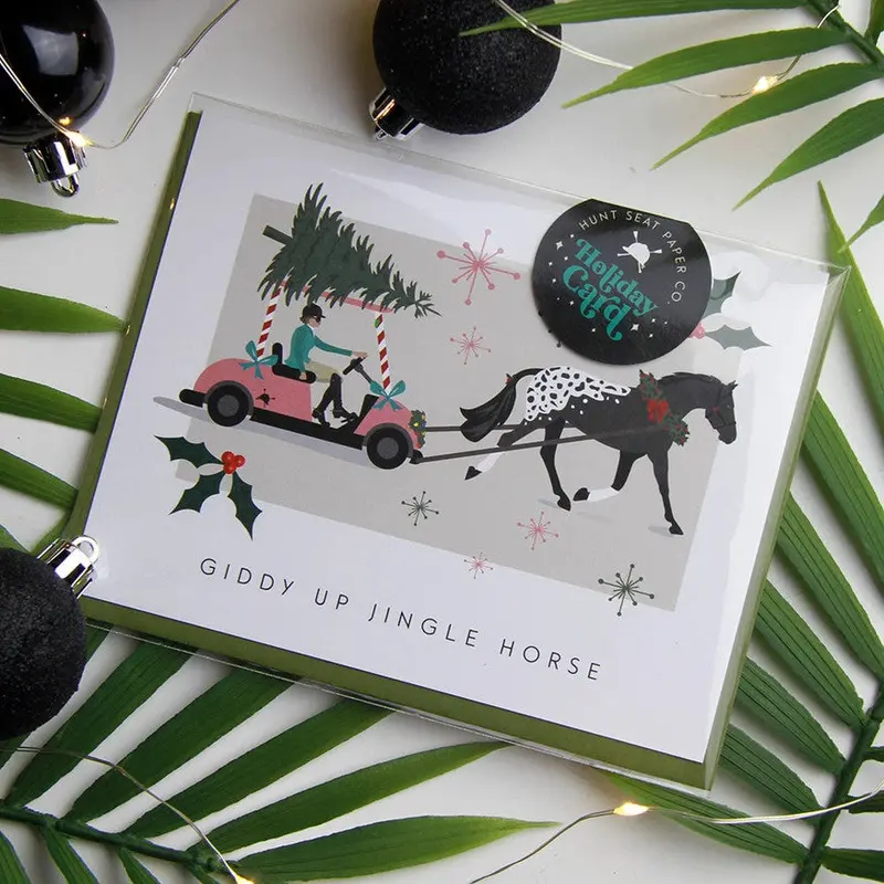 Hunt Seat Paper Co Giddy Up Jingle Horse Christmas Card 1