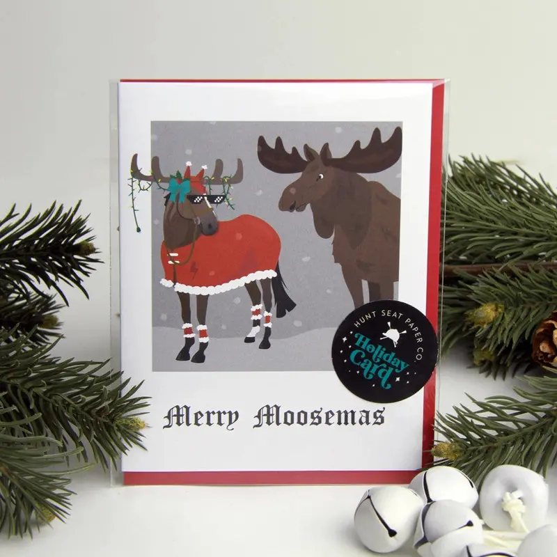 Hunt Seat Paper Co Merry Moosemas Christmas Card 1