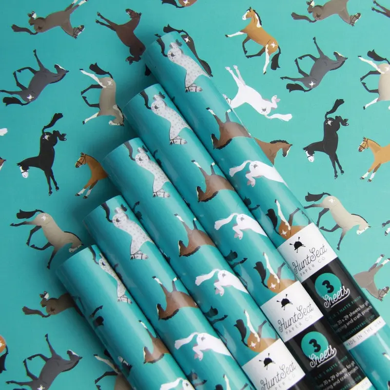 Hunt Seat Paper Co Party Ponies Wrapping Paper 1