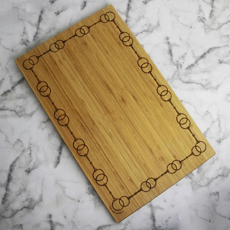 Hunt Seat Paper Co Snaffle Bit Bamboo Cutting Board 1