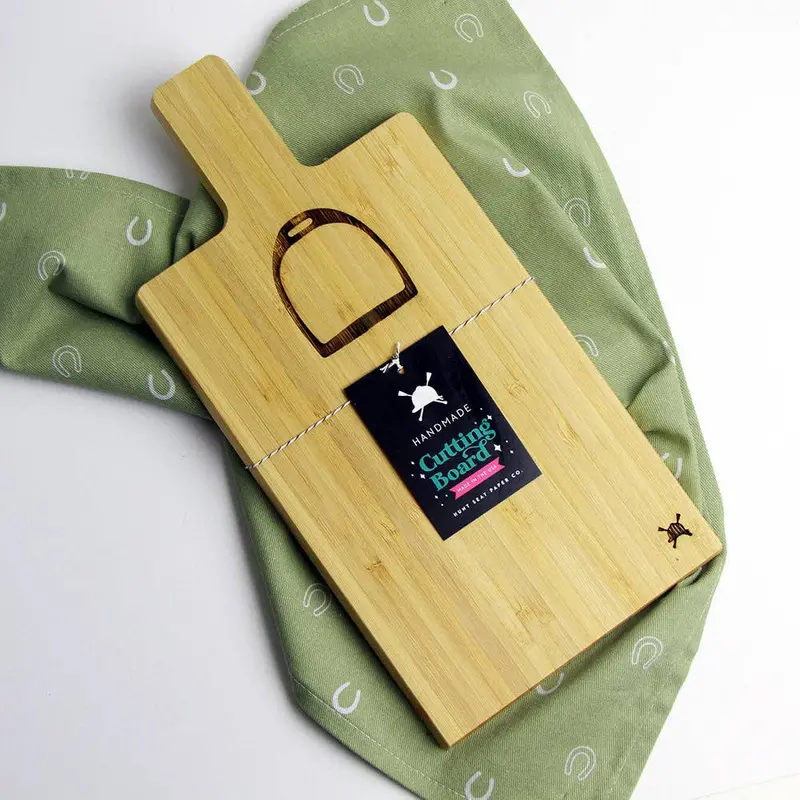Hunt Seat Paper Co. - Stirrup Iron Bamboo Mini Charcuterie Board 1