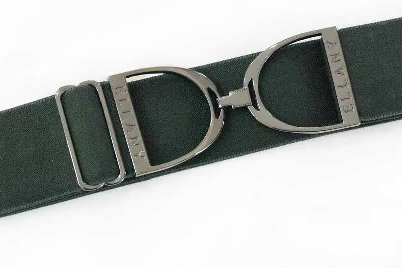 Huston X Ellany - Forest - 2" Gunmetal Stirrup Equestrian Elastic Belt 1