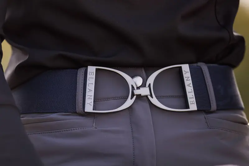 Huston X Ellany - Navy - 2" Gunmetal Stirrup Equestrian Elastic Belt 1