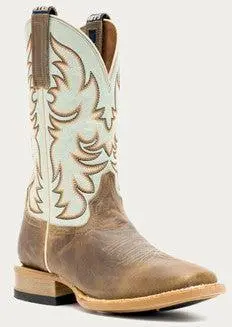 Hyer Women's Robin Egg Blue And Tan Topeka Western Boot 1