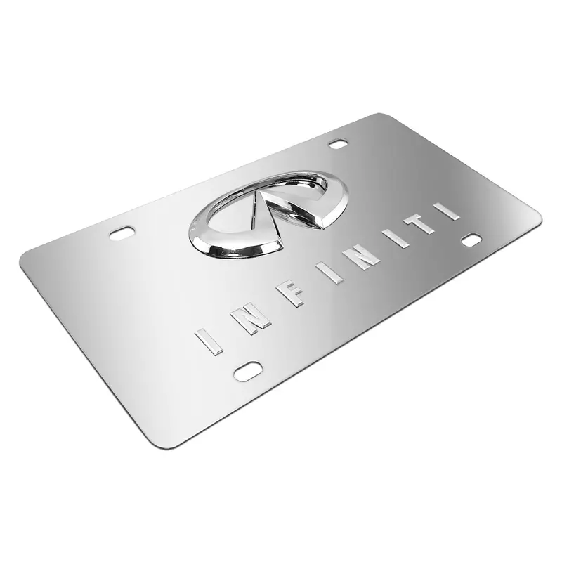 Infiniti Logo With Name License Plate (Chrome) 2