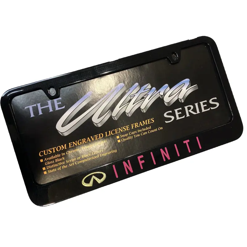 Infiniti Pink Logo License Plate Frame (Black) 2