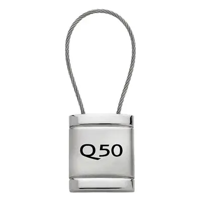 Infiniti Q50 Satin Chrome Cable Key Ring (Silver) 1