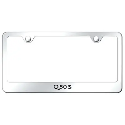 Infiniti Q50s Laser Etched Logo Stainless Steel License Plate Frame (Chrome) 1