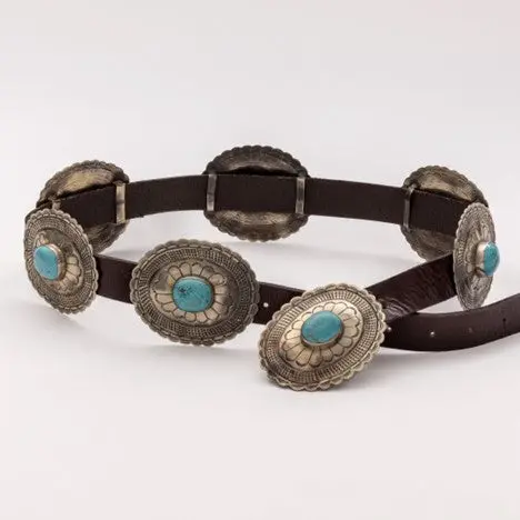 J. Alexander Rustic Silver Oval Concho Belt 1