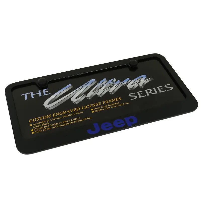 Jeep Blue Logo License Plate Frame (Black) 2