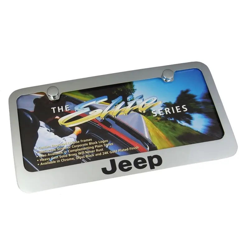 Jeep Brass License Plate Frame (Chrome) 1