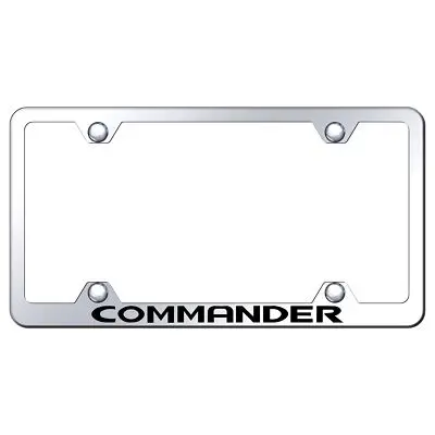 Jeep Commander Laser Etched Logo Wide Body License Plate Frame (Chrome) 1