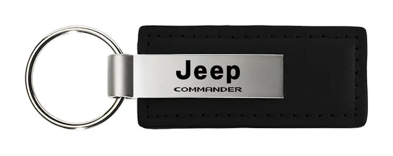 Jeep Commander Leather Keychain (Black) 1