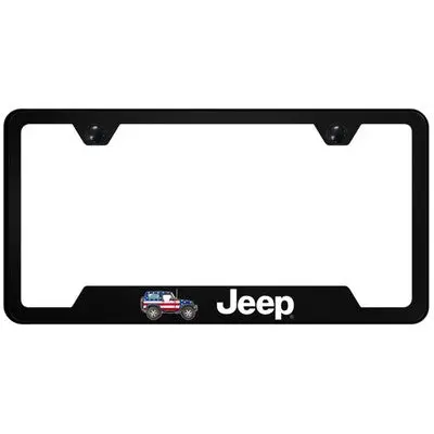 Jeep Flag Polycarbonate License Plate Frame (Black) 1